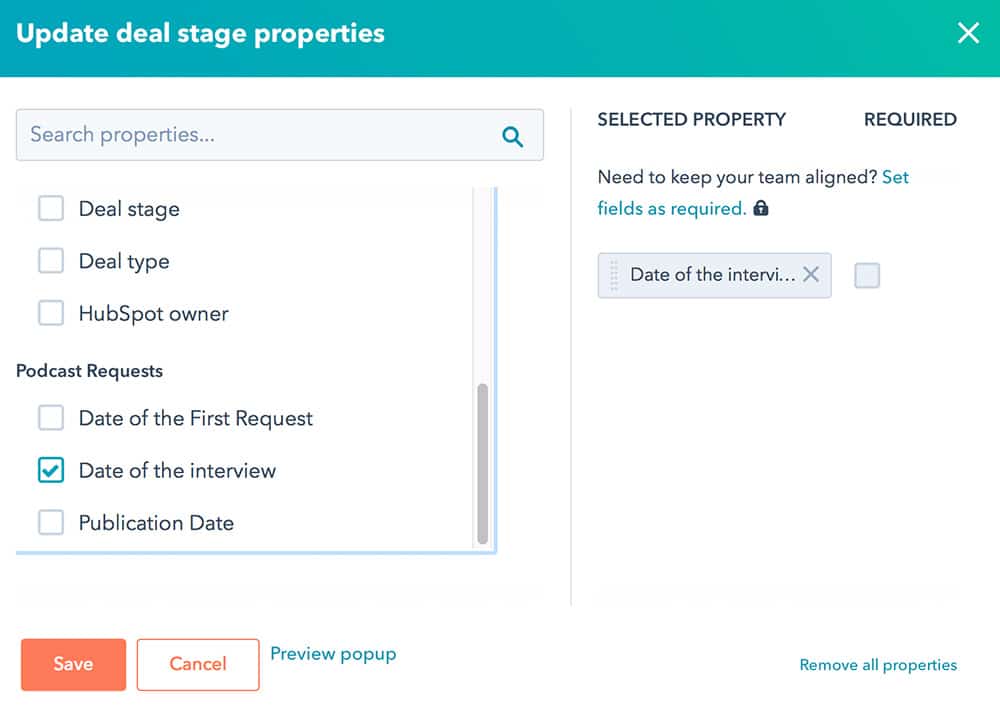 Creating the interview process for managing podcast guests in the HubSpot system