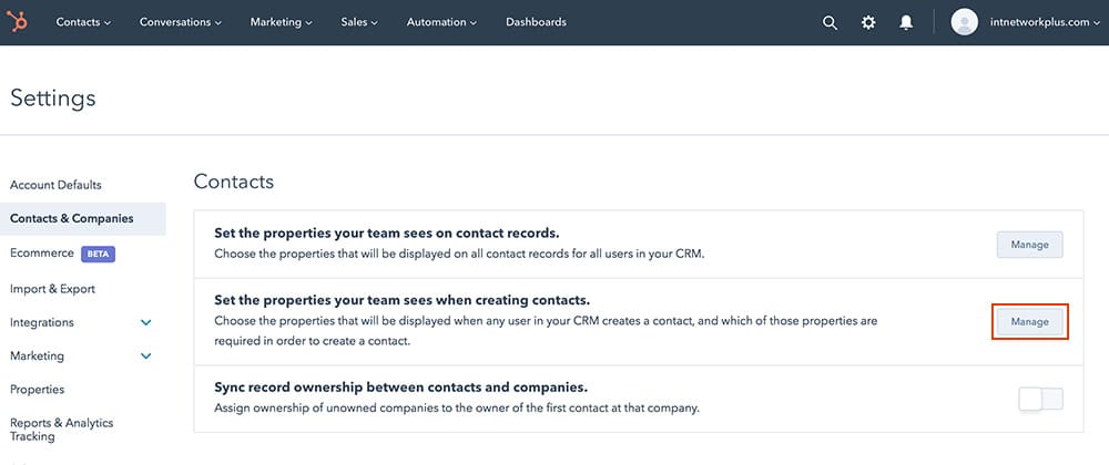 Setup properties of the form when you create a new podcast guest contact