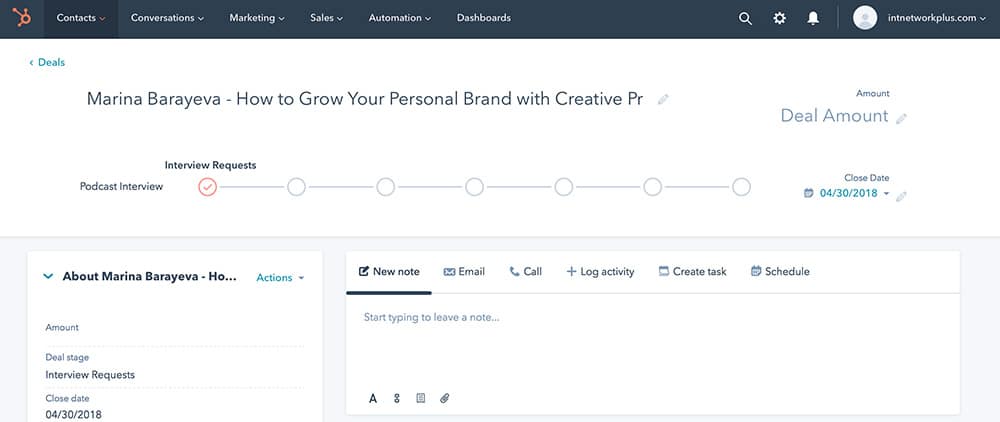 How to add a new podcast interview deal to a podcast guest