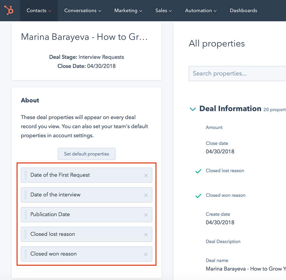How to customize a Deal page