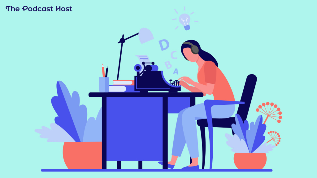 podcaster writing show notes