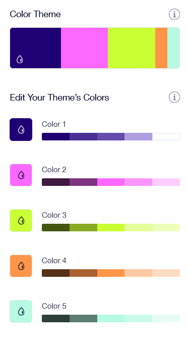 UI for full colour control for a Wix website