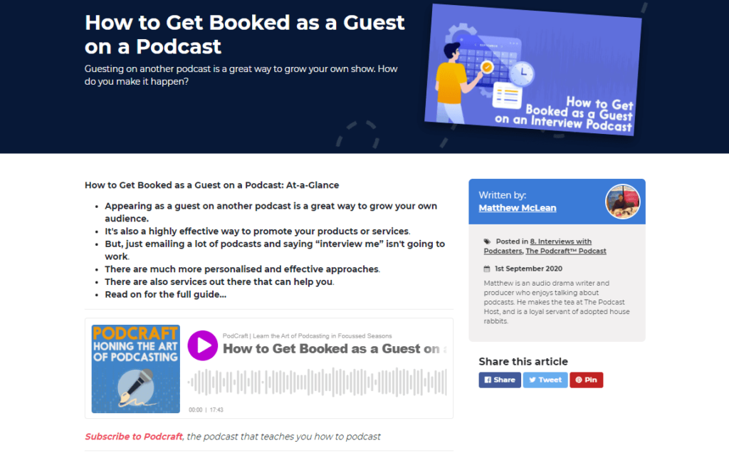 podcraft podcast show notes