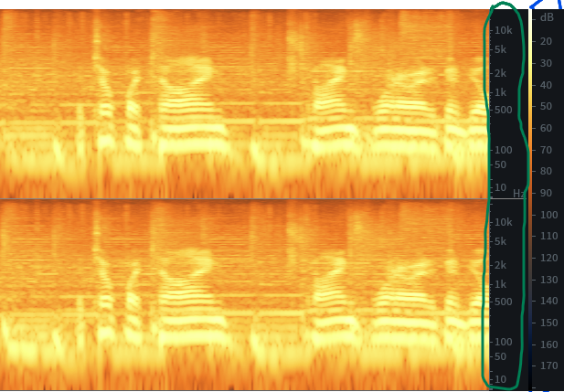 Audio spectrogram UI