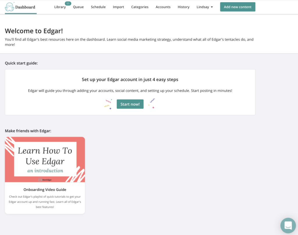 Meet Edgar dashboard screenshot