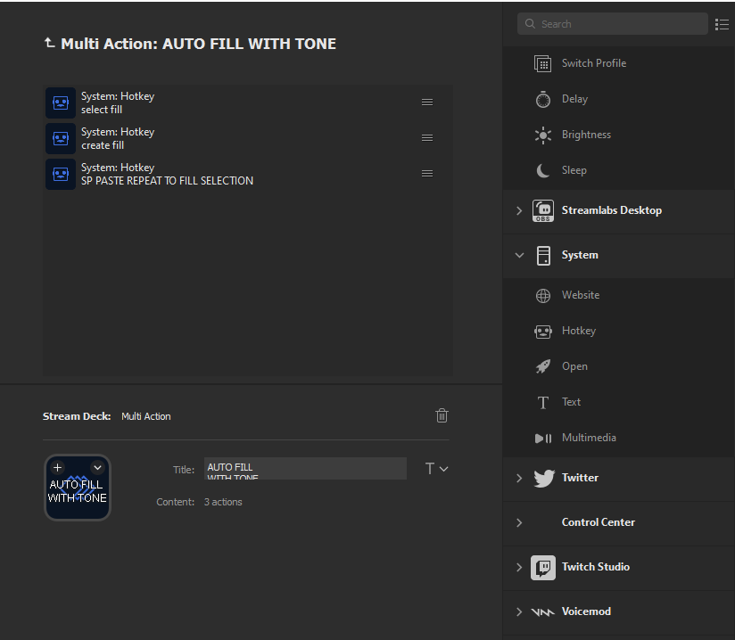 An example of a multi-action shortcut using the Stream Deck